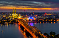 Sunset and Cathedral light over Cologne ©MarkusLandsmann